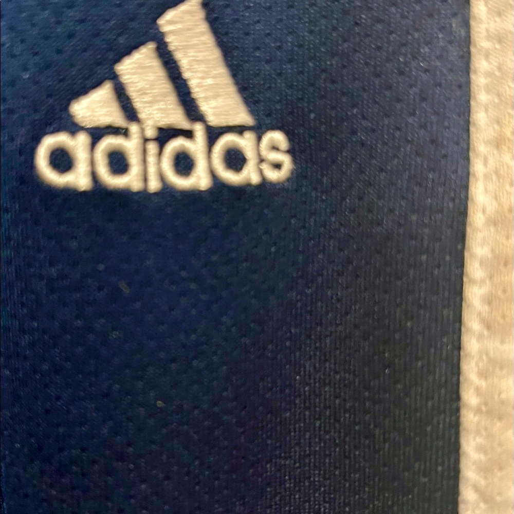 Adidas 3 Stripe Tricot Navy Cropped Athletic Pant M - Picture 2 of 5